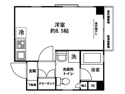 ビション渋谷道玄坂(ワンルーム/4階)の間取り写真
