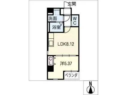 B・B・PARK(1LDK/6階)の間取り写真