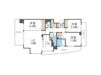 クレアシティ円山北4条(3LDK/4階)の間取り写真