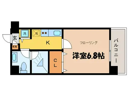 グランドパレス西大路(1K/2階)の間取り写真