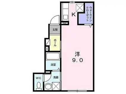 リンデ落合(1K/1階)の間取り写真