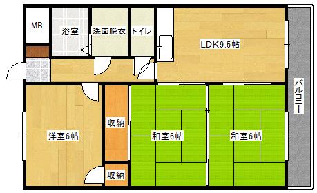 メゾン古田(3LDK/3階)の間取り写真