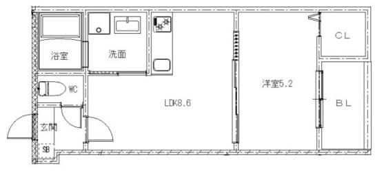 K-RESIDENCE(1LDK/3階)の間取り写真