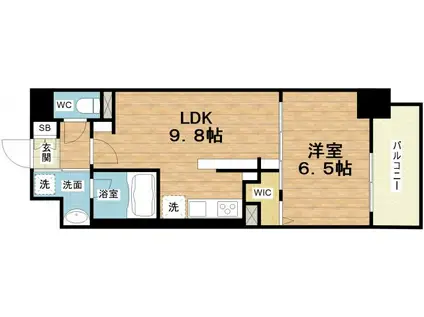 ディアコートオリヴィエ(1LDK/2階)の間取り写真