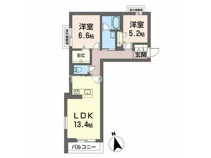 カーサ・ヴェルドール(2LDK/3階)の間取り写真