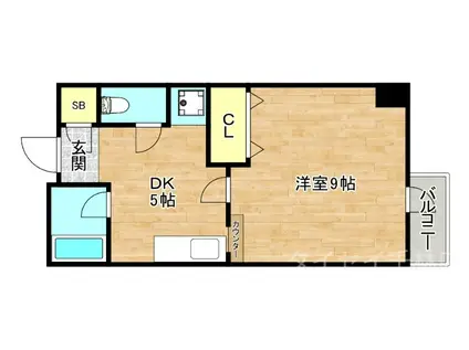 インペリアル清水(1DK/1階)の間取り写真