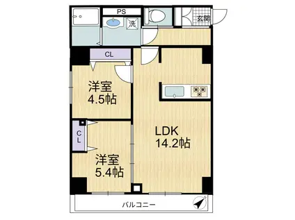 モントレゾール平井(2LDK/2階)の間取り写真