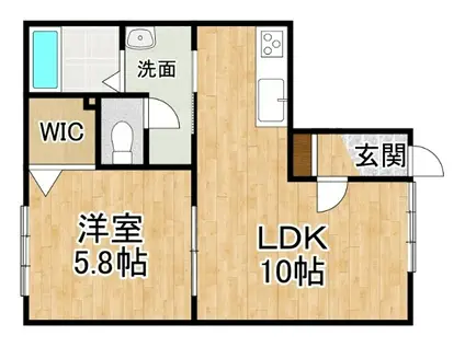 プードリエサクラII(1LDK/1階)の間取り写真