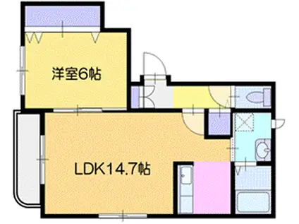 ドームアカシア(1LDK/3階)の間取り写真