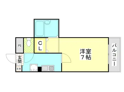 チェリーハイツ宮町(1K/1階)の間取り写真