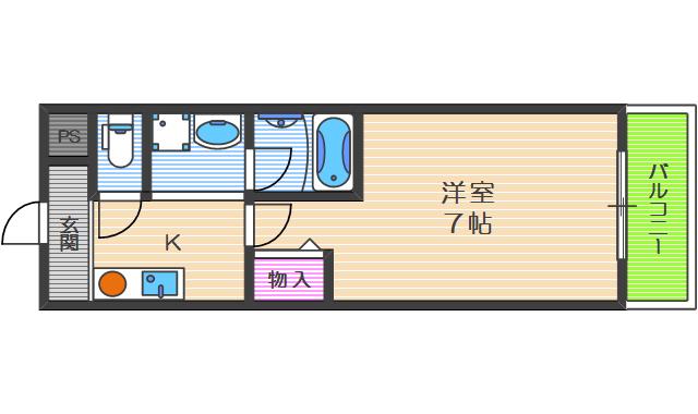 嵜本レジデンス福島(1K/4階)の間取り写真
