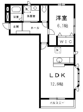 モンテボヌールII(1LDK/1階)の間取り写真