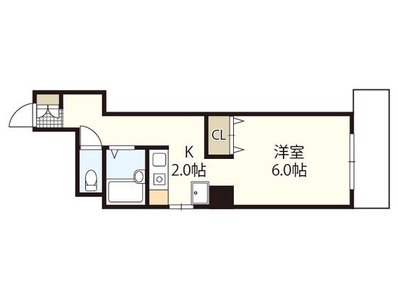 アクアコート廿日市(ワンルーム/4階)の間取り写真
