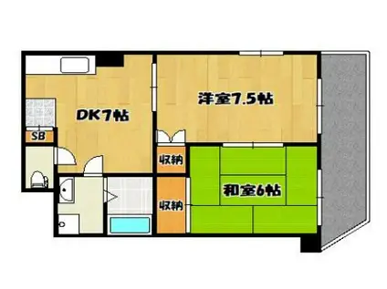 PERFECTLIFE姫路(2DK/3階)の間取り写真