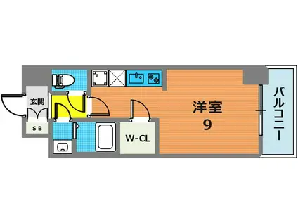 アプリーレ元町ウエスト(ワンルーム/12階)の間取り写真