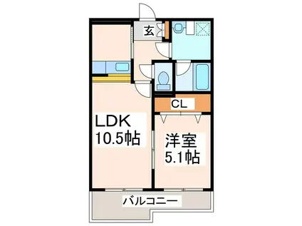 ウェルスクエア学芸大学II(2LDK/4階)の間取り写真