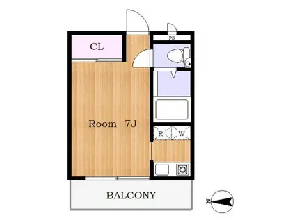 シャイン・コート(1K/2階)の間取り写真