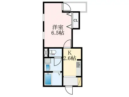 YTSハイツ若松町PART1(1K/1階)の間取り写真