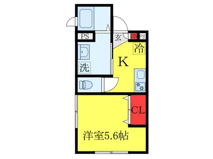 GLYCINE(1K/2階)の間取り写真