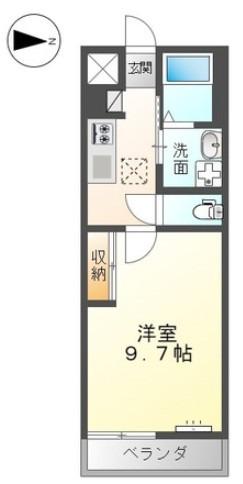 シェノン(1K/1階)の間取り写真
