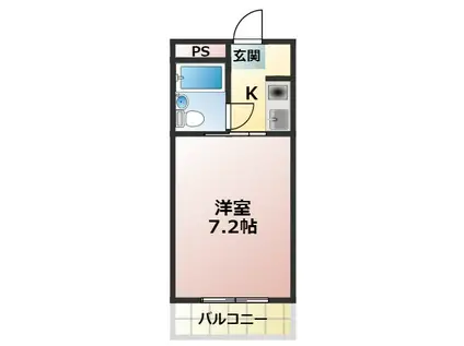 コーポニシモト(1K/3階)の間取り写真