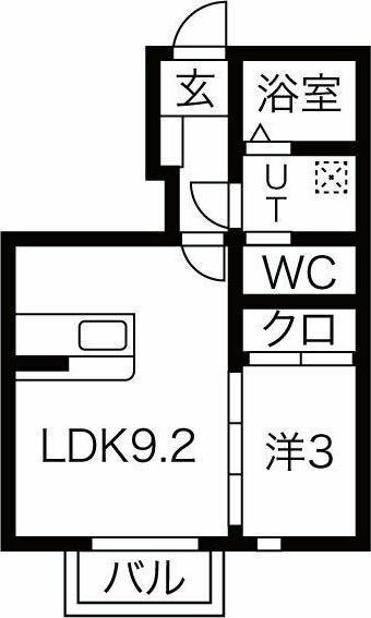 MAISON DE PAIX(1LDK/1階)の間取り写真