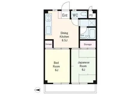 建愛ビル(2DK/3階)の間取り写真