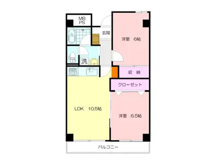 メゾン藤が丘(2LDK/3階)の間取り写真