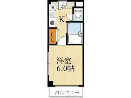 丸吉ビル(1K/4階)の間取り写真