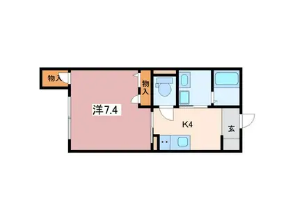 VILLA CREST(1K/1階)の間取り写真