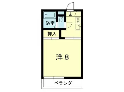 エミネントむさし A棟(1K/2階)の間取り写真