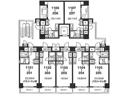 伊勢原七番館(ワンルーム/4階)の間取り写真