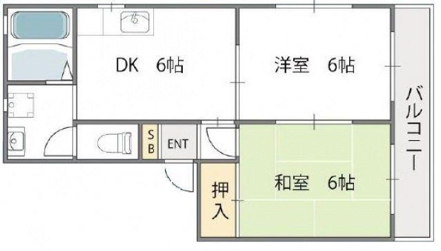 フレグランス(2DK/2階)の間取り写真