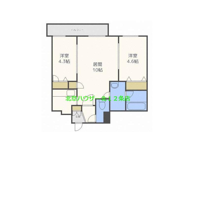 クラークノルド(2LDK/6階)の間取り写真