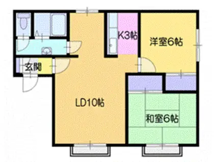 サウスモダニティB(2LDK/1階)の間取り写真