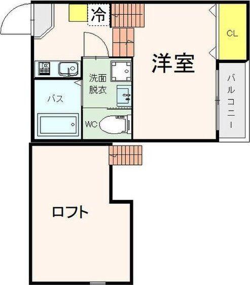ラ・フォーレ東照宮(1K/2階)の間取り写真