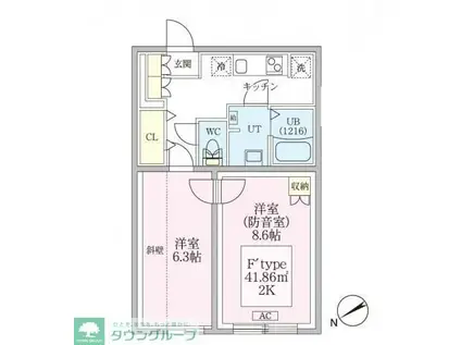 スカイラシクラス平和台(2K/3階)の間取り写真