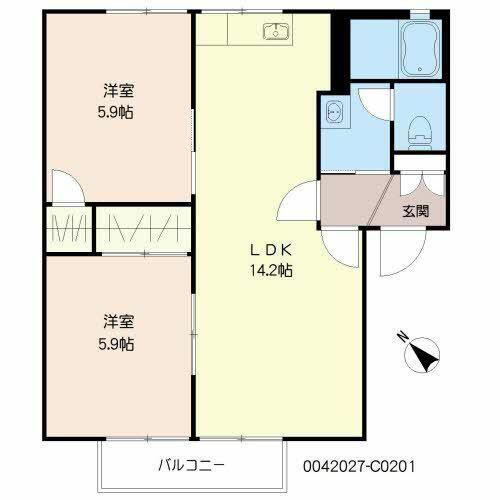 コンフォール志村C(2LDK/2階)の間取り写真
