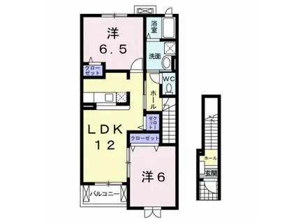ベルコリーヌ(2LDK/2階)の間取り写真