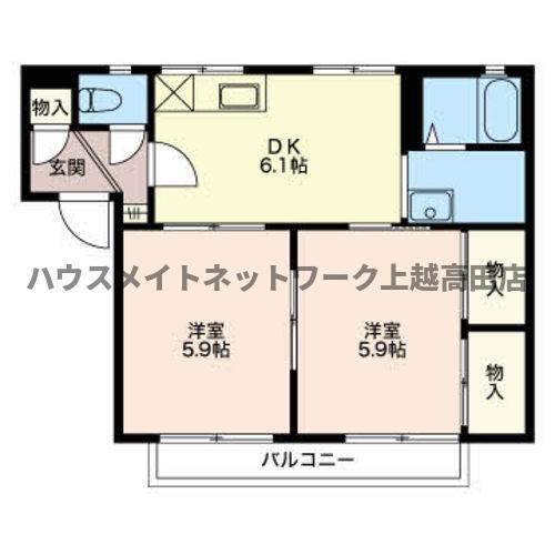 グレース千秋(2DK/1階)の間取り写真