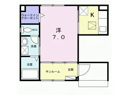 ルピナス等寺院(1K/1階)の間取り写真