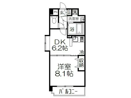 プリム スカイズ(1DK/1階)の間取り写真