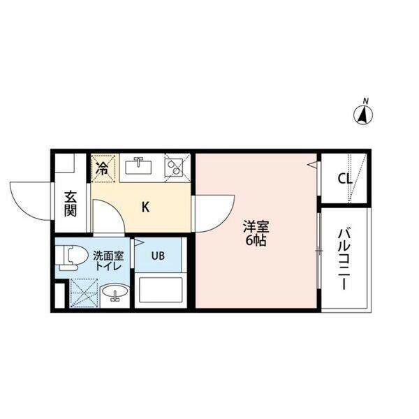 SUPERSUNNY 日比野(1K/3階)の間取り写真