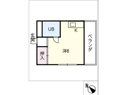 橘ビル(ワンルーム/3階)の間取り写真