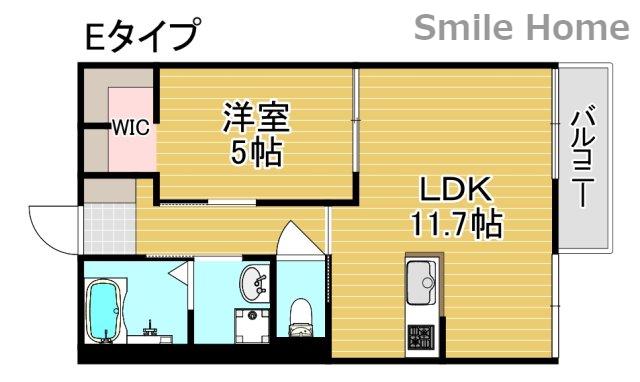フジパープルハイツ(1LDK/2階)の間取り写真