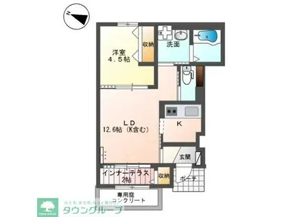 サニーオリーブ(1LDK/1階)の間取り写真