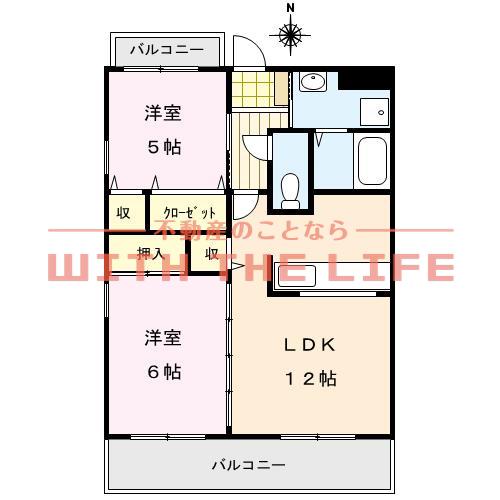 SUNDAY御井駅前(2LDK/2階)の間取り写真