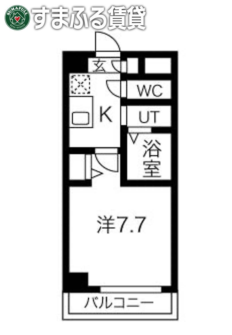 グリーンセブン(1K/1階)の間取り写真