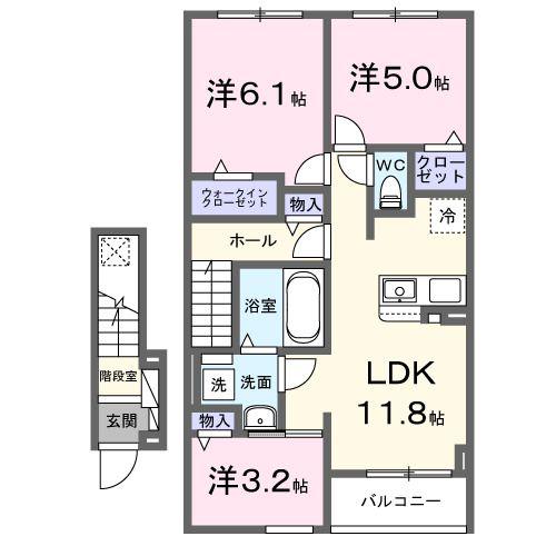 グランデ・ヴェリタ(3LDK/2階)の間取り写真