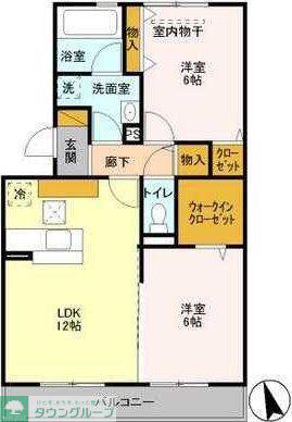 コモレビ大蔵G(2LDK/1階)の間取り写真